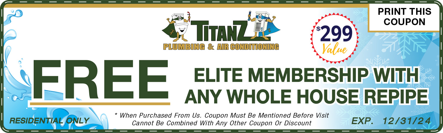 FREE Elite Membership With Any Whole House Repipe Coupon