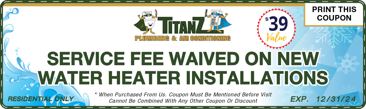 Service Fee Waived On New Water Heater Installations Coupom